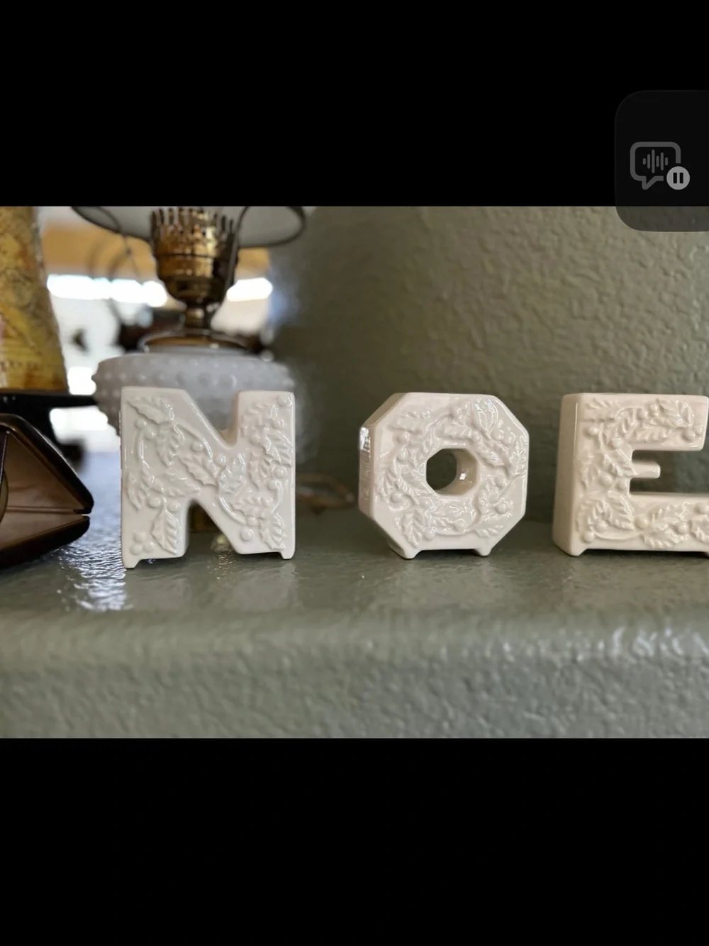 Vintage set NOEL Ceramic Letters  Holiday Decor - White